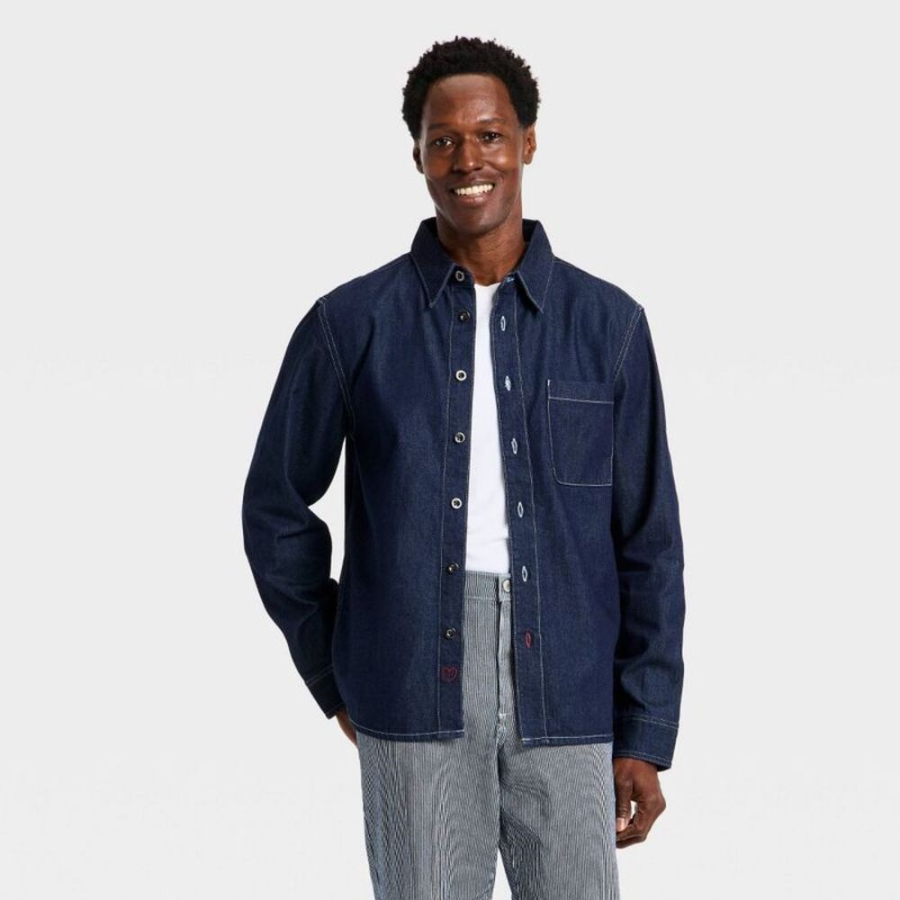 Goodfellow & Co - Men's Denim Overshirt - Goodfellow & Co Dark Wash  Blue